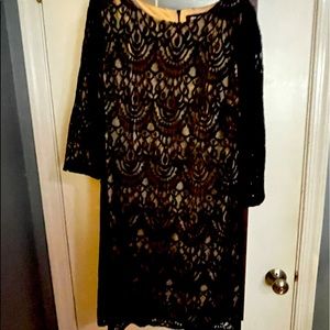 Black lace detail dress